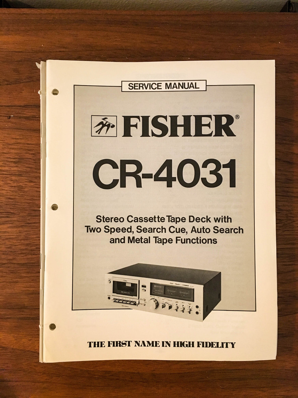 Fisher CR-4031 Cassette Service Manual *Original*