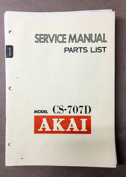 Akai CS-707D Cassette Service Manual *Original*