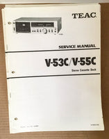 Teac V-53C V-55C Stereo Cassette Deck Service Manual *Original*