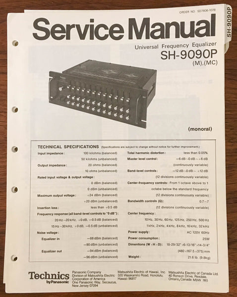 Technics SH-9090P EQUALIZER Service Manual *Original*