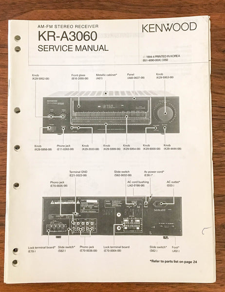 Kenwood KR-A3060 Receiver Service Manual *Original*