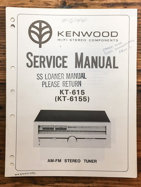 Kenwood KT-615 KT-6155 Tuner  Service Manual *Original*