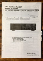 HK Harman Kardon TD-4500 TD-4500 Cassette Service Manual *Original*