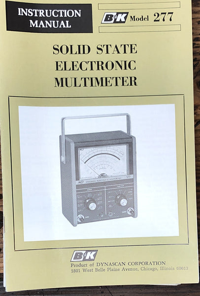 B&K  Model 277 Multimeter Owner / User Manual *Original*