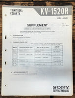 Sony KV-1520R TV Supp Service Manual *Original* #2