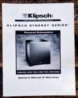 Klipsch  KSW 50 100 150 200 Subwoofer  Owner / User Manual *Original*