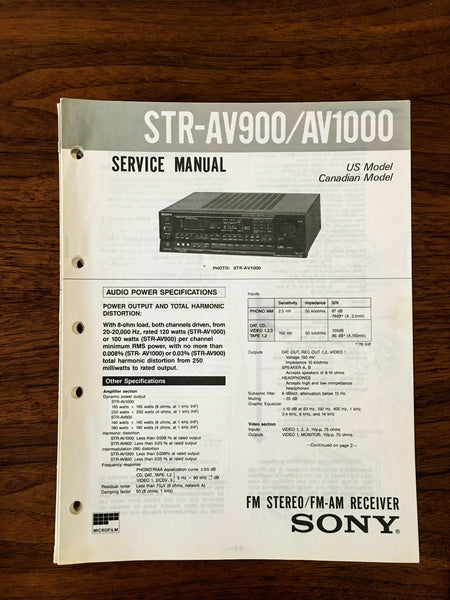 Sony STR-AV900 STR-AV1000 Receiver Service Manual *Original*