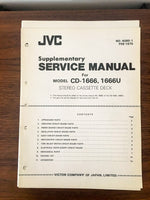 JVC CD-1666 CD-1666U Cassette Service Manual Supplement *Original*