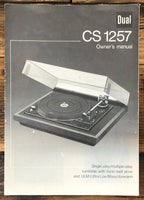 Dual Model CS 1257 Record Player / Turntable  User / Owners Manual *Original*