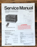 Quasar / Panasonic CR-71 CR71 Stereo  Service Manual *Original*