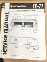Kenwood KX-77 Cassette Tape Deck  Interface Manual *Original*