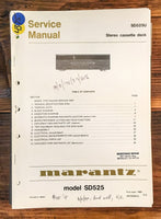 Marantz SD525 SD-525 Cassette Deck  Service Manual *Original*