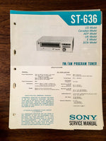 Sony ST-636 TUNER Service Manual *Original*