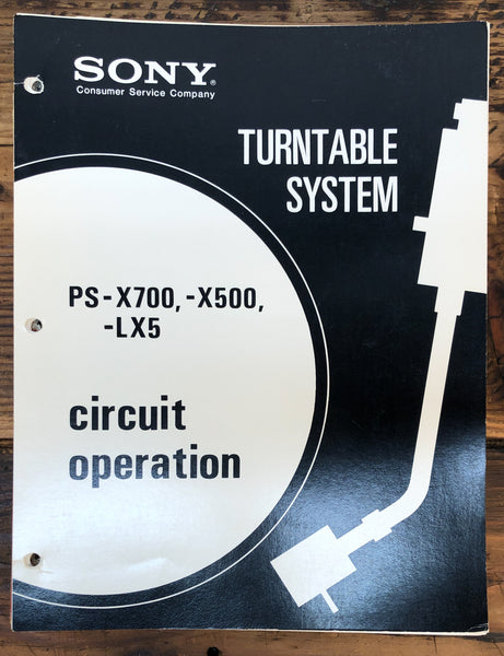Sony PS-X700 PS-X500 PS-LX5 Turntable  Circuit Operation Manual *Original*