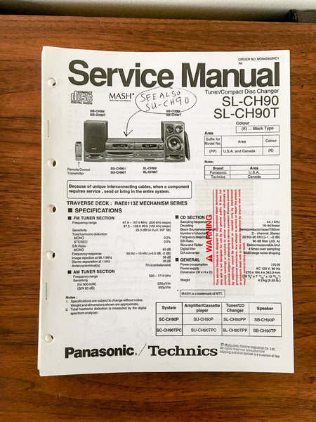 Panasonic SL-CH90 SL-CH90T CD Player Service Manual *Original*