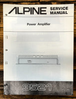 Alpine Model 3521 Power Amplifier  Service Manual *Original*