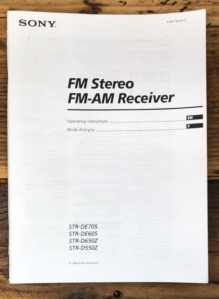 Sony STR-D705 -DE605 -D650Z -D550Z Receiver  Owners / User Manual *Original*