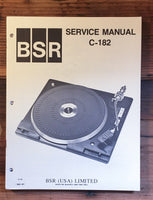 Kenwood C-182 C-182 Record Player / Turntable Service Manual *Original*