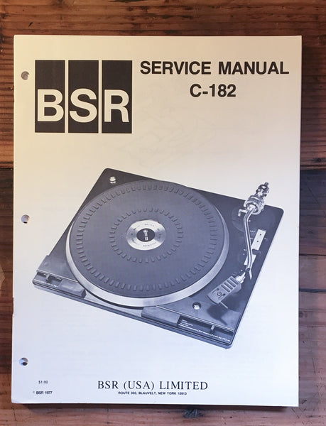 Kenwood C-182 C-182 Record Player / Turntable Service Manual *Original*