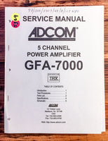 Adcom GFA-7000 Amplifier  Service Manual *Original*