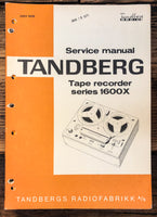 Tandberg 1600X Tape Recorder  Service Manual *Original*