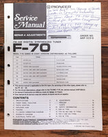 Pioneer F-70 Tuner  Service Manual *Original*