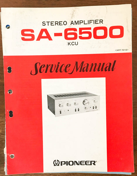Pioneer SA-6500 Amplifier Service Manual Notice *Original*