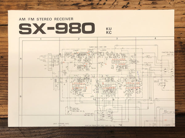 Pioneer SX-980 KC KU Receiver Foldout Service Manual *Original* #2