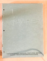 Ampex Model 2100 Series Tape Recorder / Player Service Manual *Original* #1