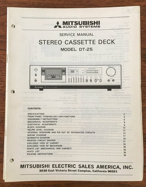 Mitsubishi DT-25  Service Manual *Original*