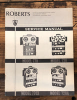 Roberts Model 770 770X 720 720A Reel to Reel  Service Manual *Original*