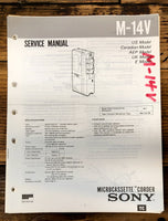 Sony M-14V Micro Cassette  Service Manual *Original*