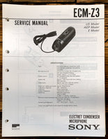 Sony ECM-Z3 Microphone  Service Manual *Original*