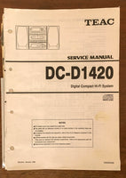 Teac DC-D1420 Hi-Fi System  Service Manual *Original*