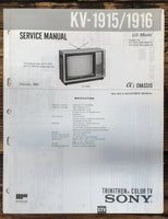 Sony KV-1915 KV-1916 TV  Service Manual *Original*