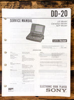 Sony DD-20 eBook Player  Service Manual *Original*