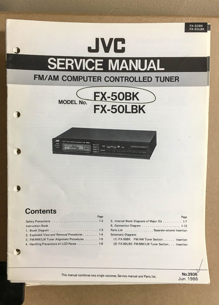 JVC  FX-50BK FX-50LBK Tuner  Service Manual Circuit Desc. *Original*