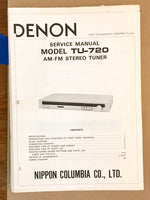 Denon TU-720 Tuner  Service Manual *Original*