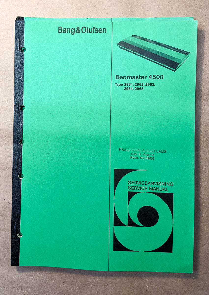 Bang Olufsen B&O Beomaster 4500 Receiver  Service Manual *Original*