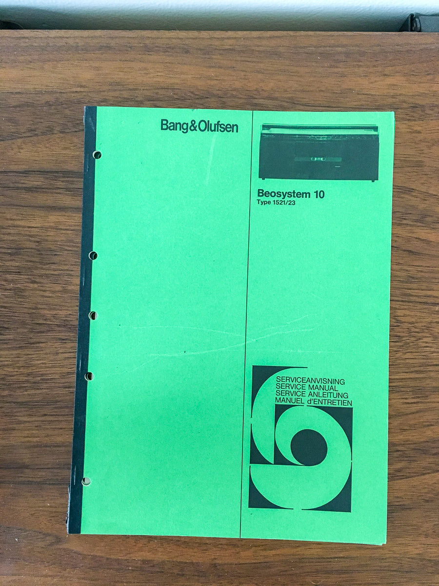 B&O Bang Olufsen Beosystem 10 Radio  Service Manual *Original* #1