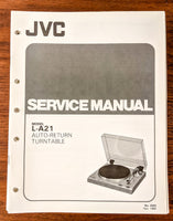 JVC L-A21 Record Player / Turntable Service Manual *Original*