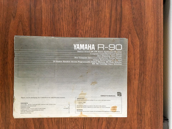 Yamaha R-90 Receiver Owners / Instruction Manual *Original*