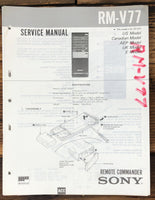 Sony RM-V77 Remote Control  Service Manual *Original*