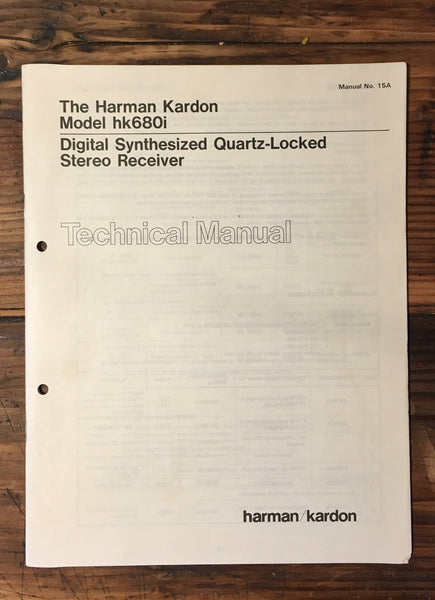 Harman Kardon HK680i HK-680i Receiver Service Manual *Original*