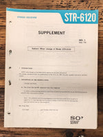 Sony STR-6120 Receiver Supp Service Manual *Original*