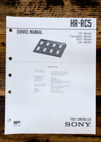 Sony HR-RC5 Controller  Service Manual *Original*