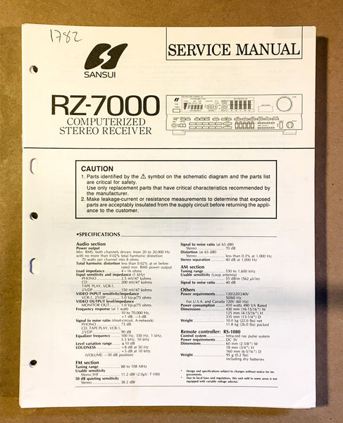 Sansui  RZ-7000 Receiver Service Manual *Original*