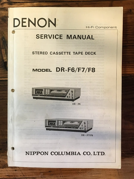 Denon DR-F6 DR-F7 DR-F8 Cassette Service Manual *Original*
