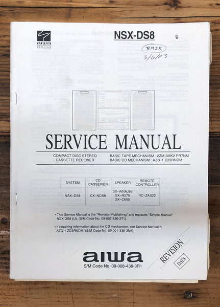 Aiwa NSX-D8 Stereo  Service Manual *Original*