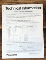 Panasonic SG-20 SG20 Mechanism Aztec Head Change   Service Manual *Original*